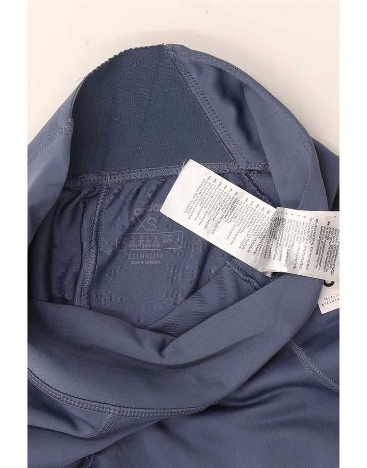 Adidas Womens Climalite Leggings UK 4/6 XS Blue Polyester