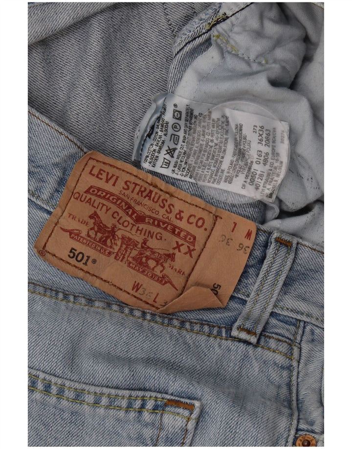 Levi's Herre 501 lige jeans W36 L28 blå bomuld