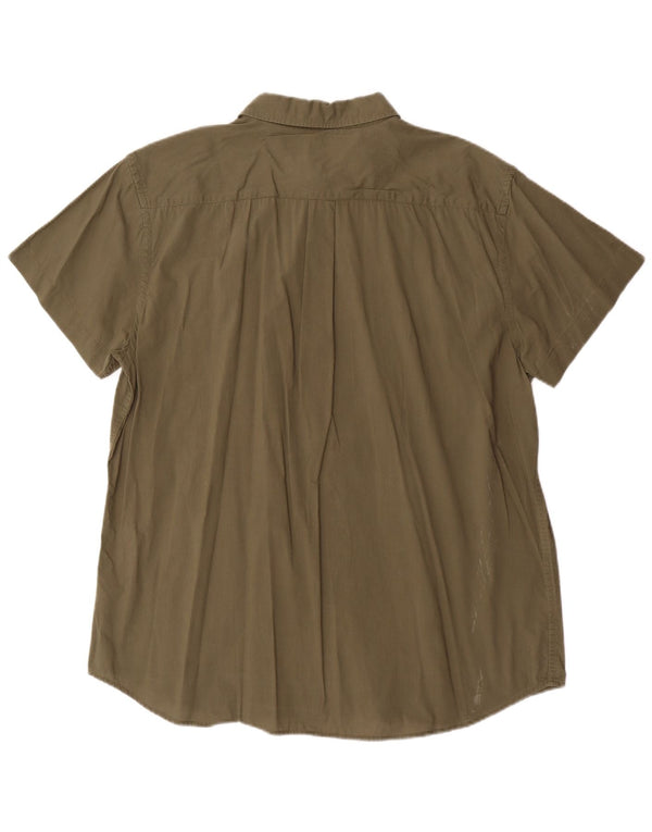 Wrangler kortærmet herreskjorte med normal pasform 2XL Khaki Bomuld