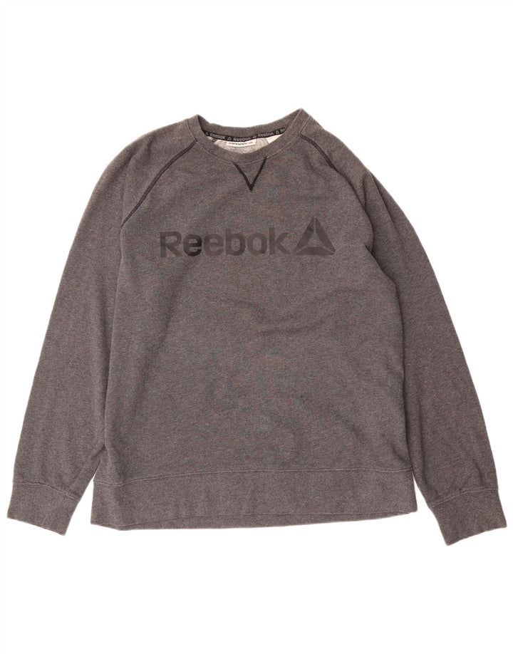 Reebok Herre grafisk sweatshirt jumper stor grå bomuld
