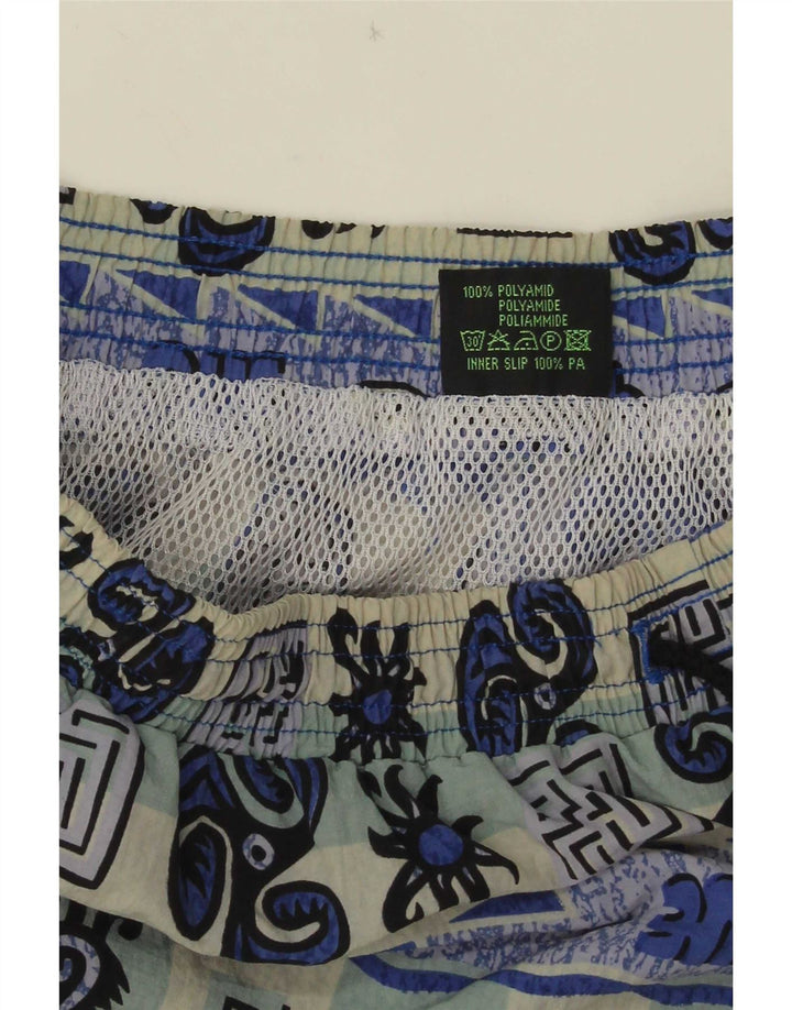 Santo Stefano Badeshorts med abstrakt mønster til mænd XL Blå Colourblock