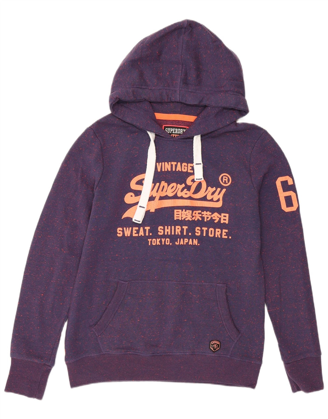 SUPERDRY Herre grafisk hættetrøje Jumper Medium Lilla Flecked Polyester
