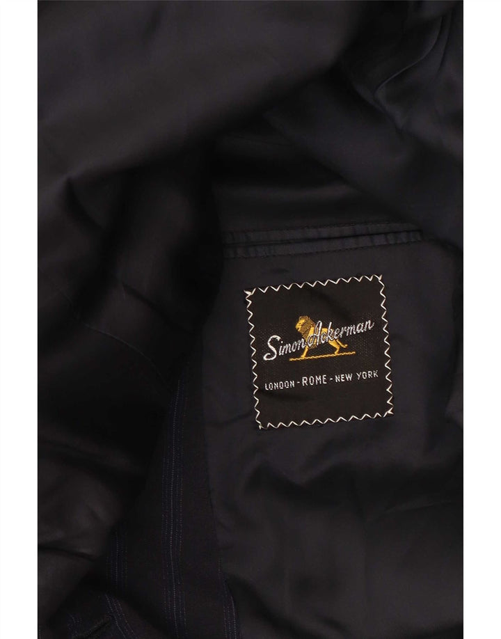 Simon Ackerman Blazerjakke til mænd UK 36 Small Navy Blue Pinstripe