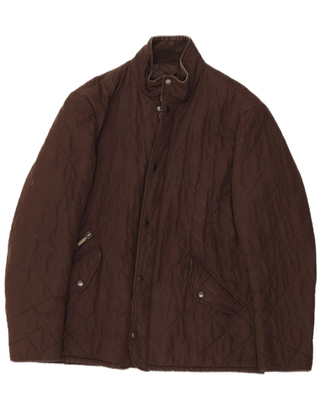 BARBOUR Herre quiltet jakke UK 40 Stor brun polyester