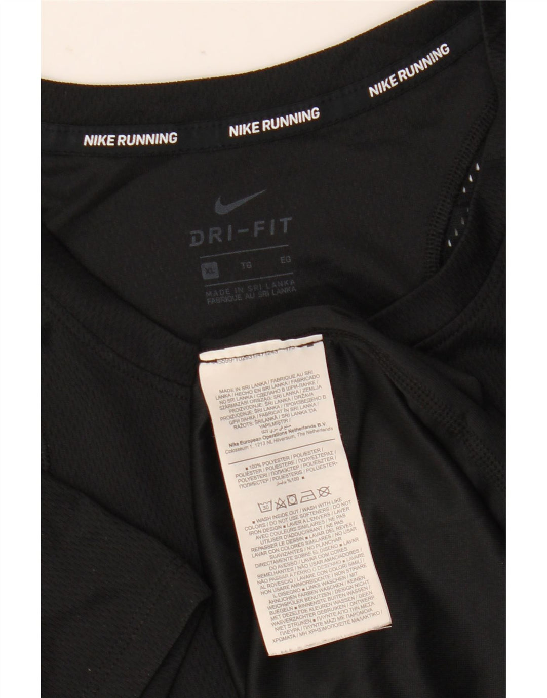 Nike Dame Dri Fit T-Shirt Top UK 18 XL Sort Polyester
