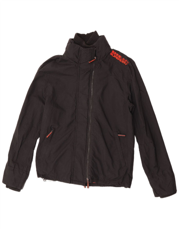 Superdry regnjakke til kvinder UK 16 Stor sort nylon