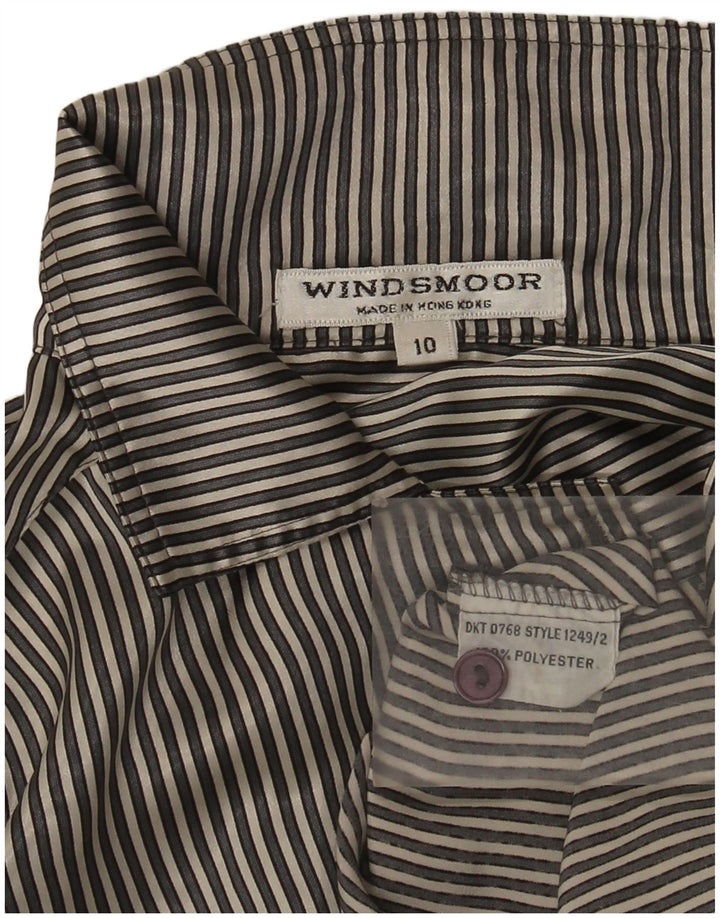 Windsmoor skjortebluse til kvinder US 10 Stor gråstribet polyester