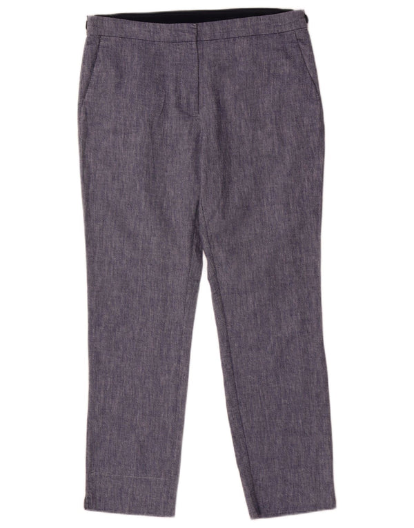 Zara Dame Slim Fit Chino Bukser Large W32 L27 Marineblå Bomuld
