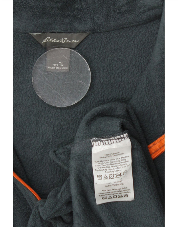 Eddie Bauer herre lynlås hals fleece jumper stor marineblå polyester
