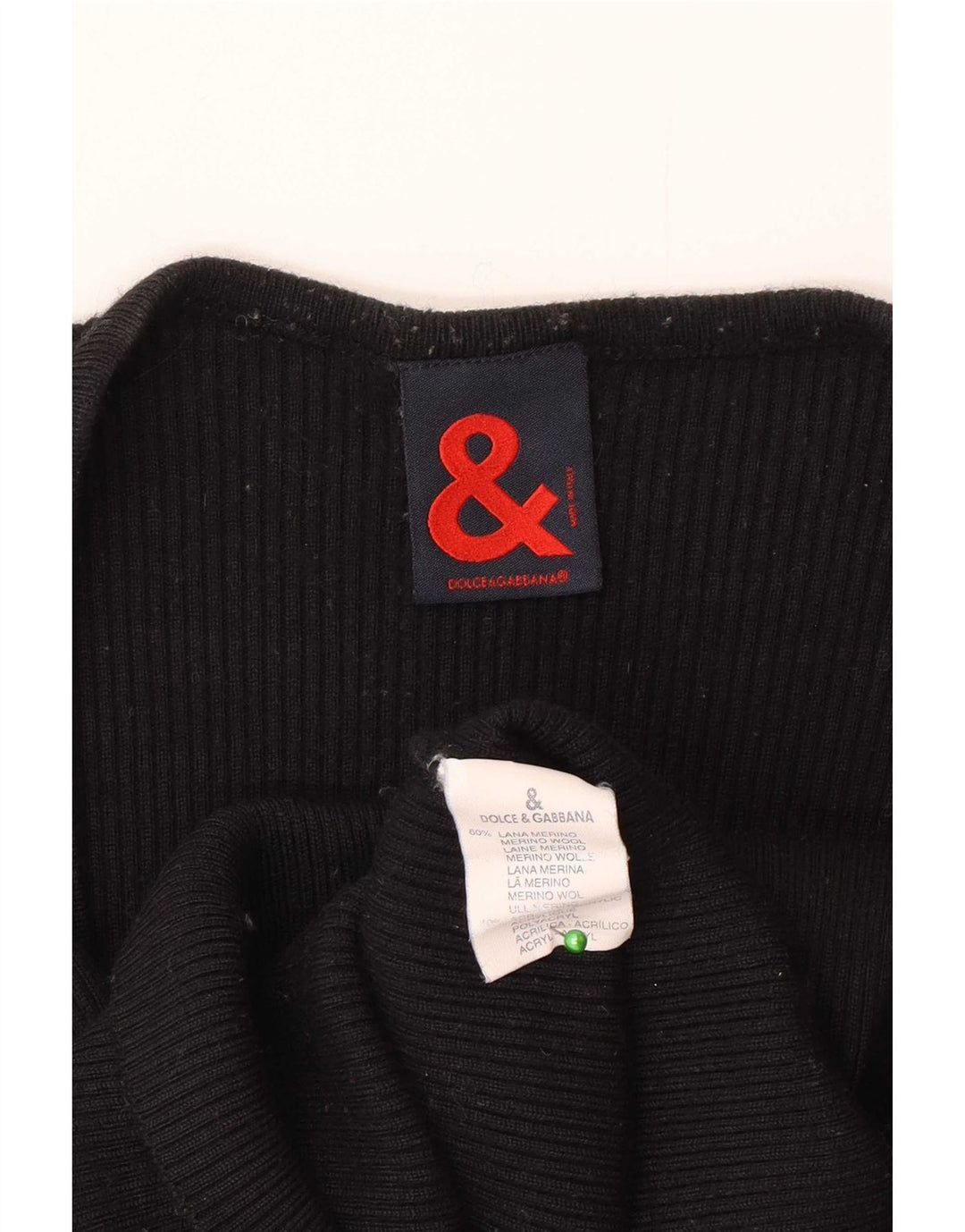 Dolce & Gabbana Dame Top Langærmet IT 46 Stor Sort Merinould