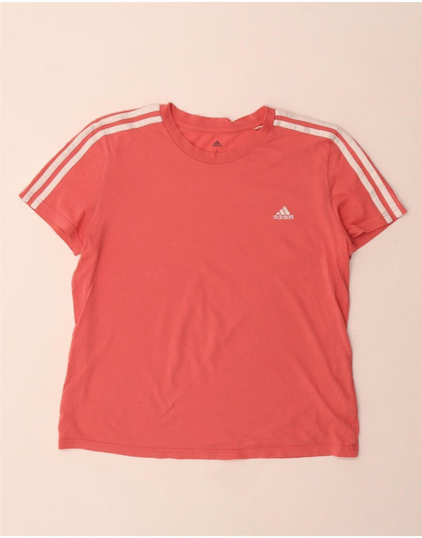 ADIDAS T-shirt top til kvinder DK 16/18 Large Pink Bomuld