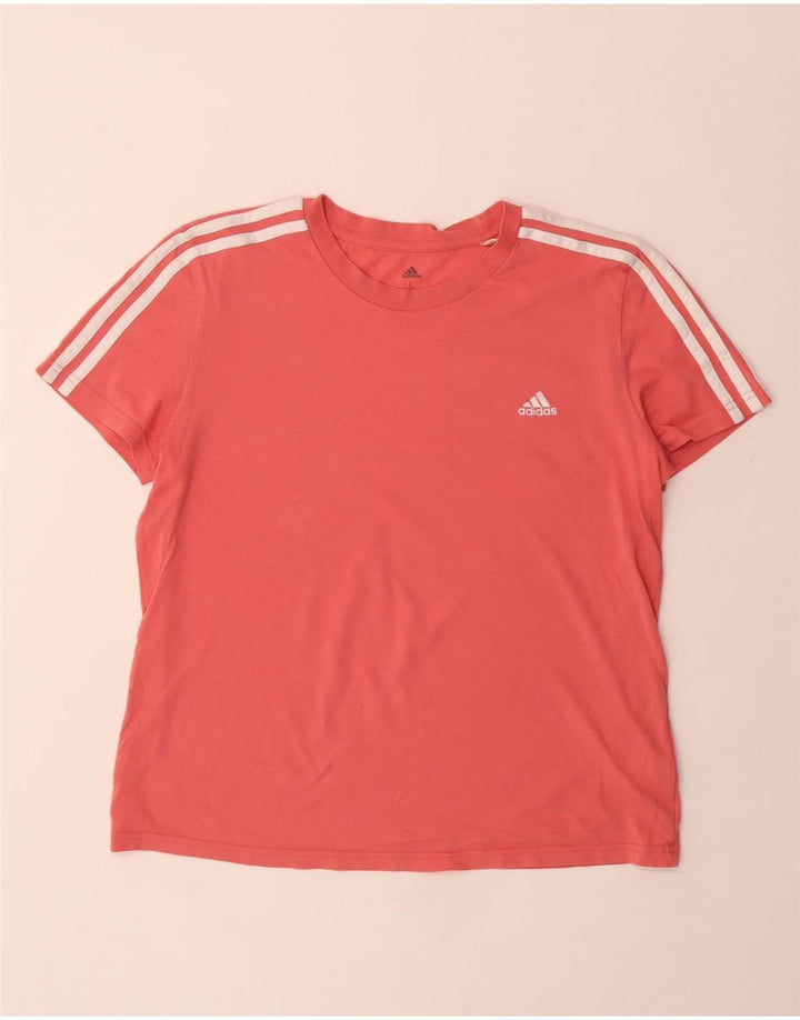 ADIDAS T-shirt top til kvinder DK 16/18 Large Pink Bomuld