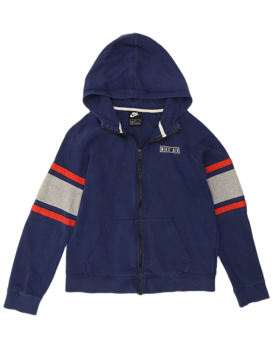 Nike Boys Air Zip Hoodie Sweater 13-14 år XL Blå Colourblock Bomuld