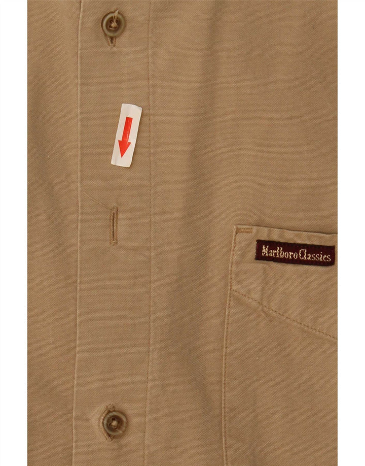 Marlboro Classics Herreskjorte Stor Beige Bomuld