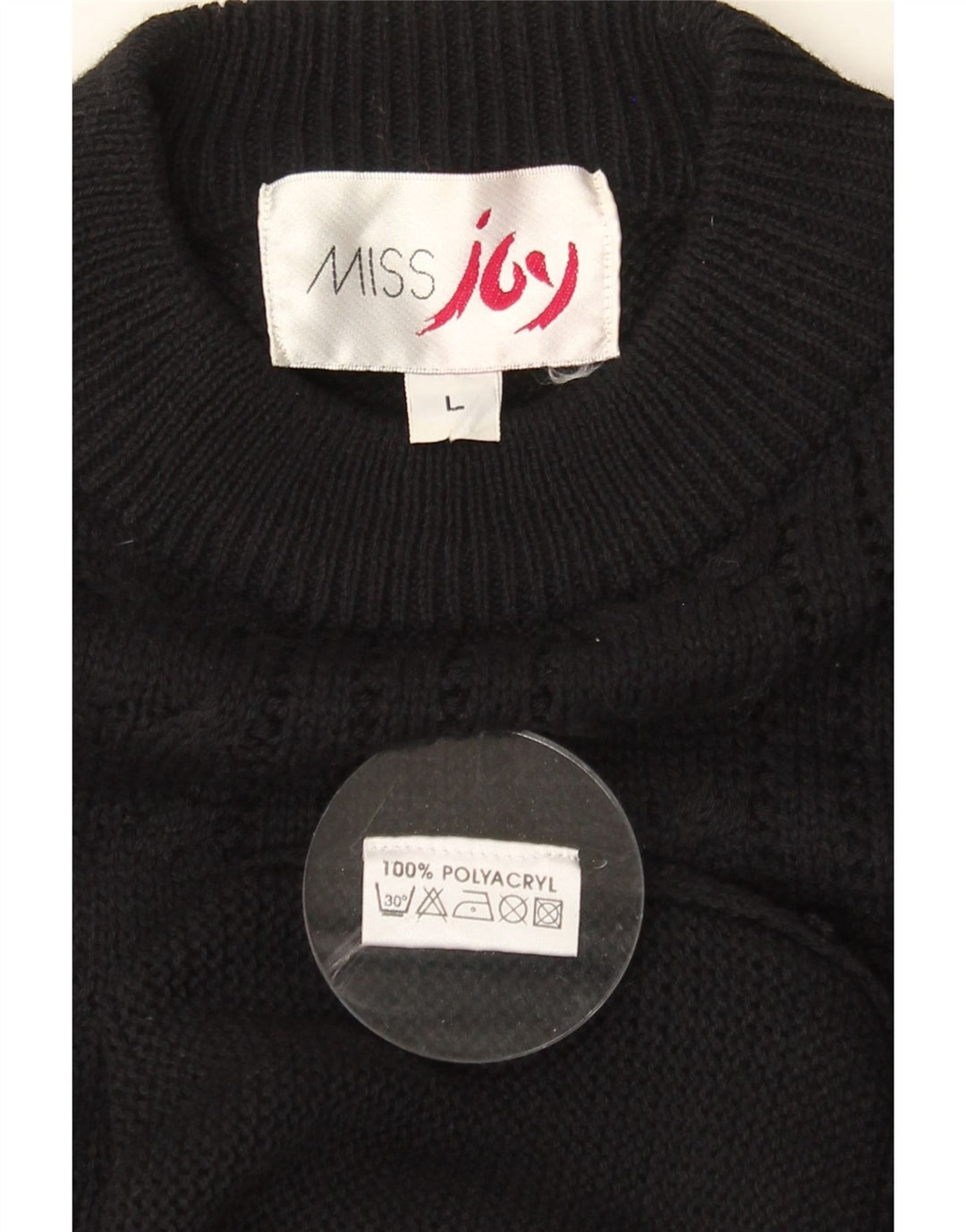 MISS JOY Womens Turtle Neck Jumper Sweater UK 14 Large Navy Blue Vintage Miss Joy and Second-Hand Miss Joy from Messina Hembry 