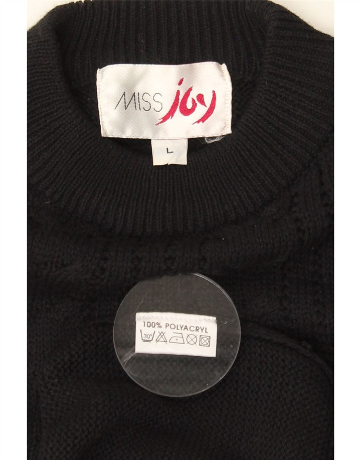 MISS JOY Womens Turtle Neck Jumper Sweater UK 14 Large Navy Blue Vintage Miss Joy and Second-Hand Miss Joy from Messina Hembry 