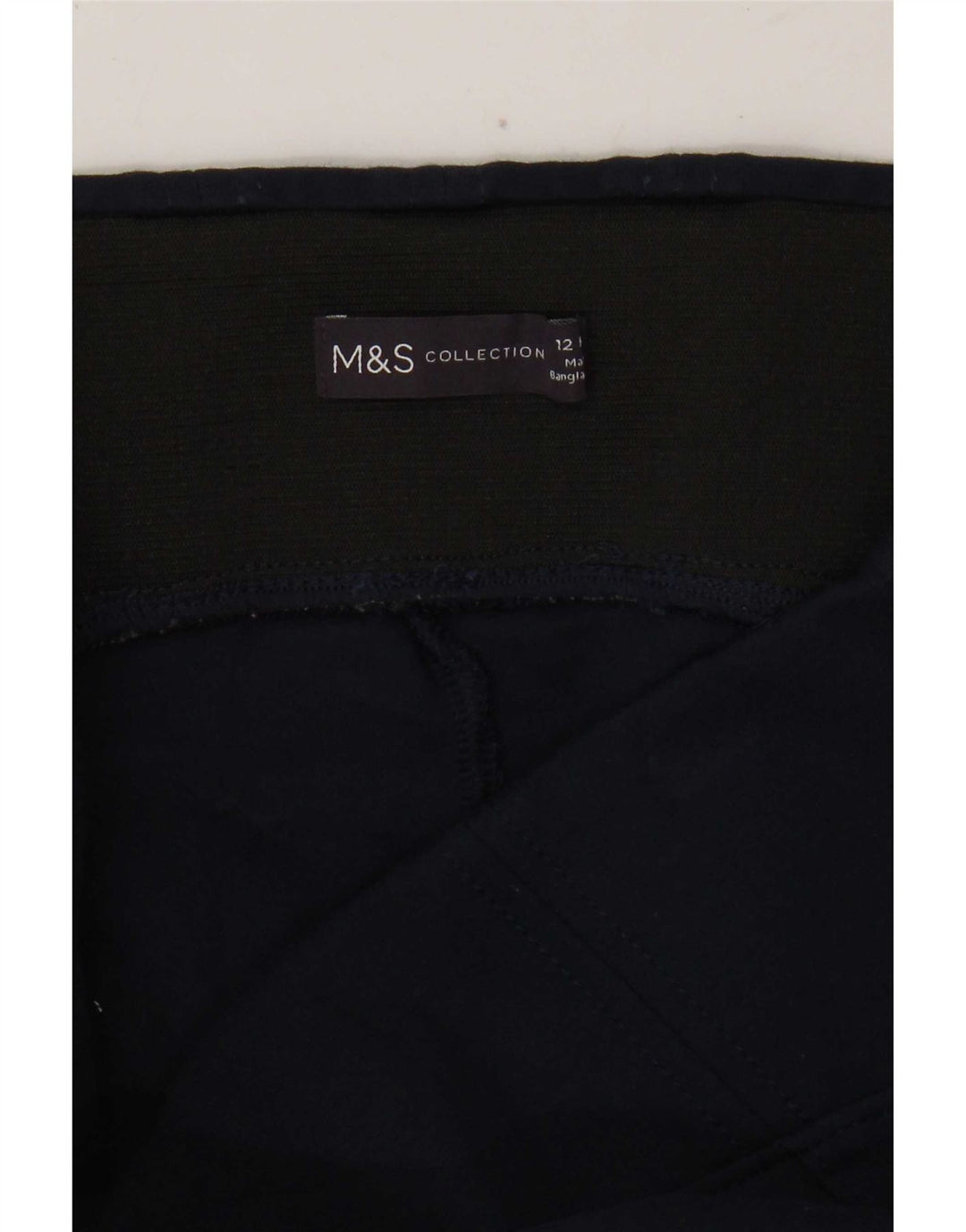Marks & Spencer Womens Crop Leggings UK 12 Medium Navy Blue Viscose