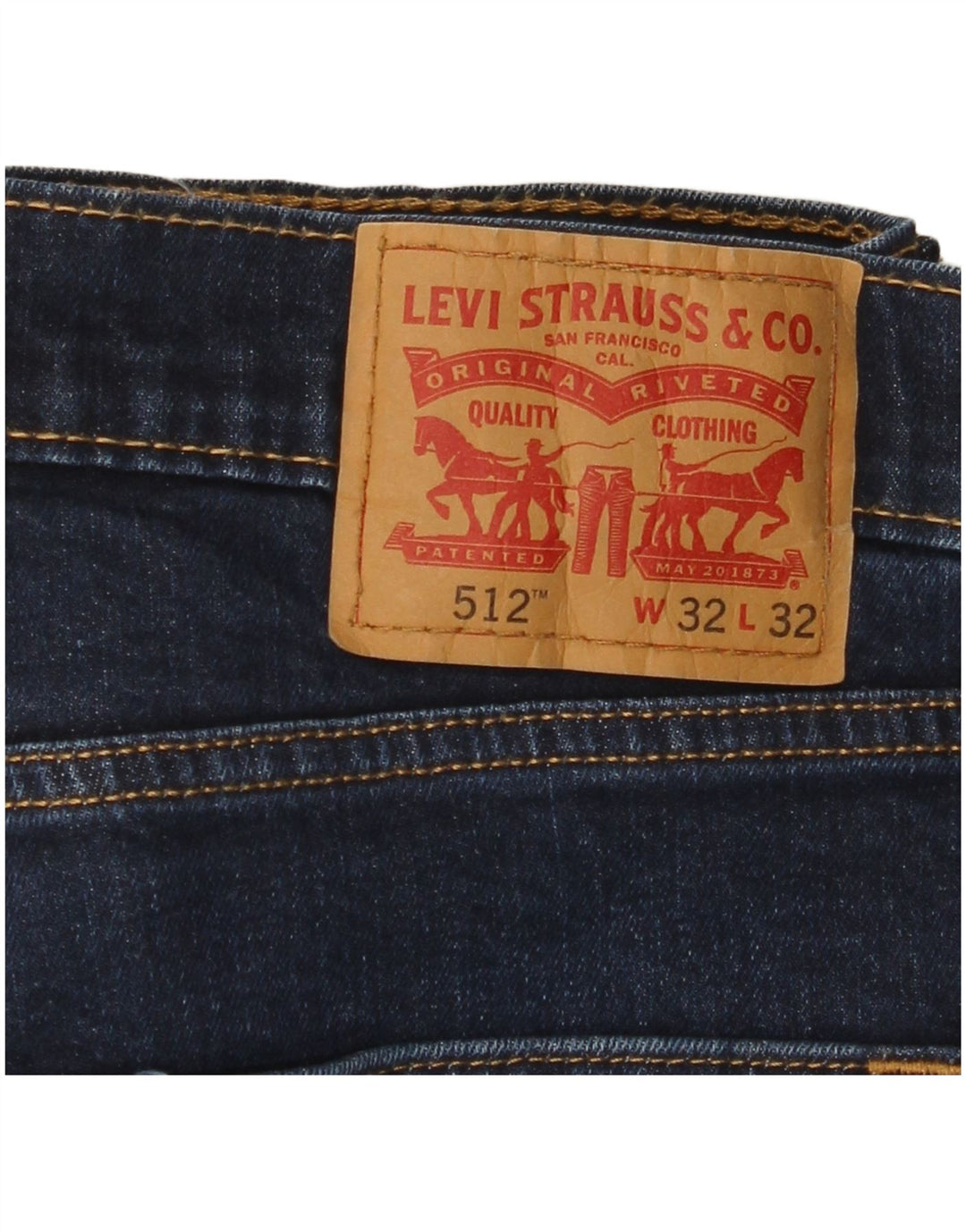 LEVI'S Herre 512 Slim Tapered Jeans W32 L32 Marineblå Bomuld