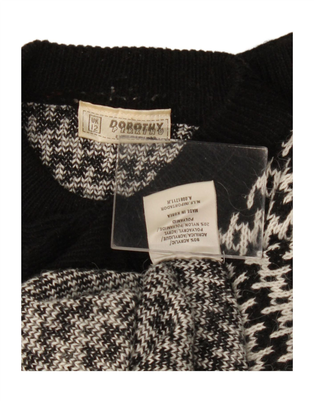 Dorothy Perkins kvinders abstrakt mønster cardigan sweater UK 12 Medium Black