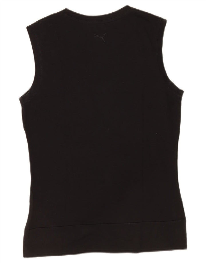 Puma Dame Grafisk Vest Top UK 12 Medium Sort Bomuld