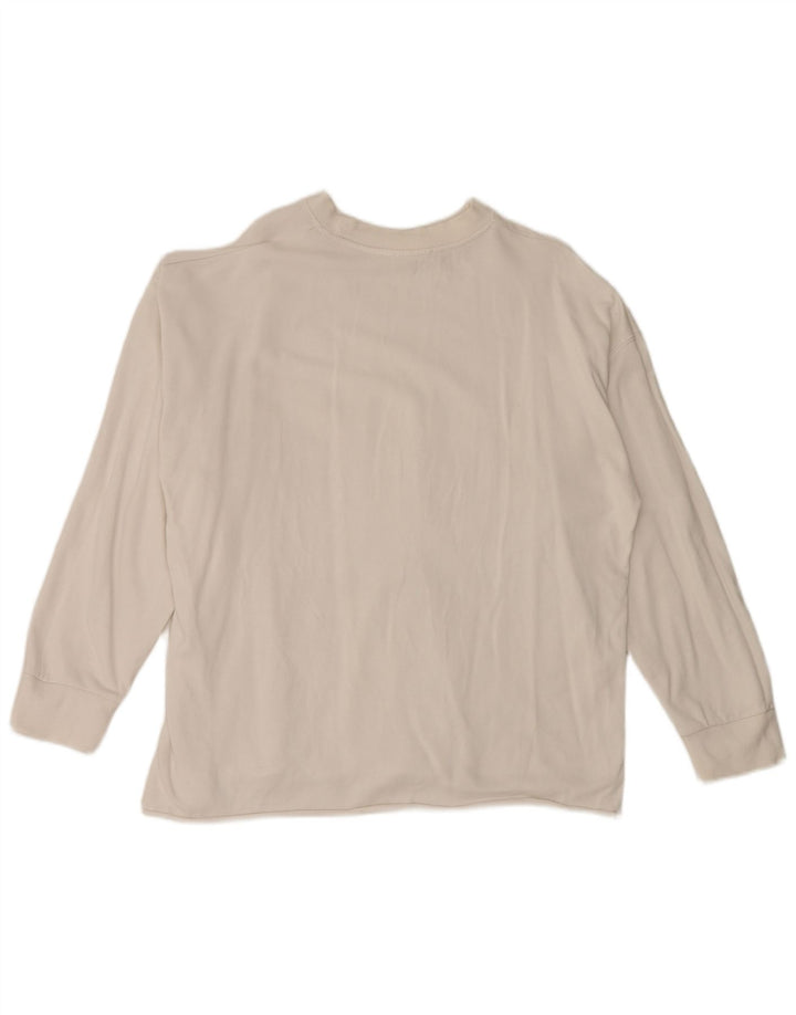 Zara Womens Oversized Sweatshirt Jumper UK 10 Small White Bomuld