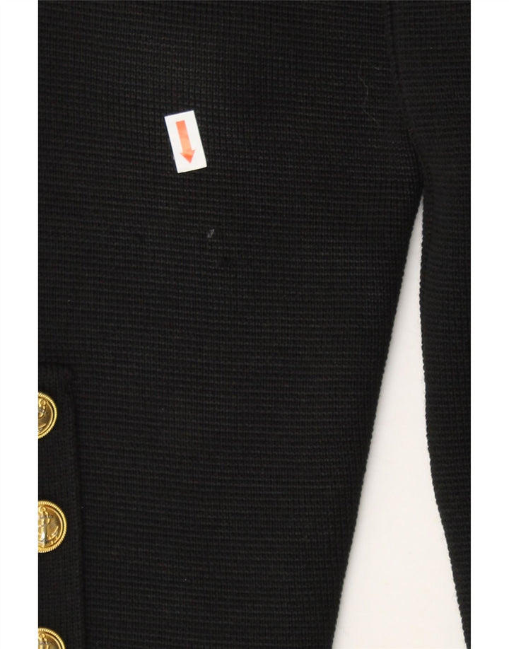 LEWINGER Womens Longline Cardigan Sweater UK 14 Large Black Wool Vintage Lewinger and Second-Hand Lewinger from Messina Hembry 