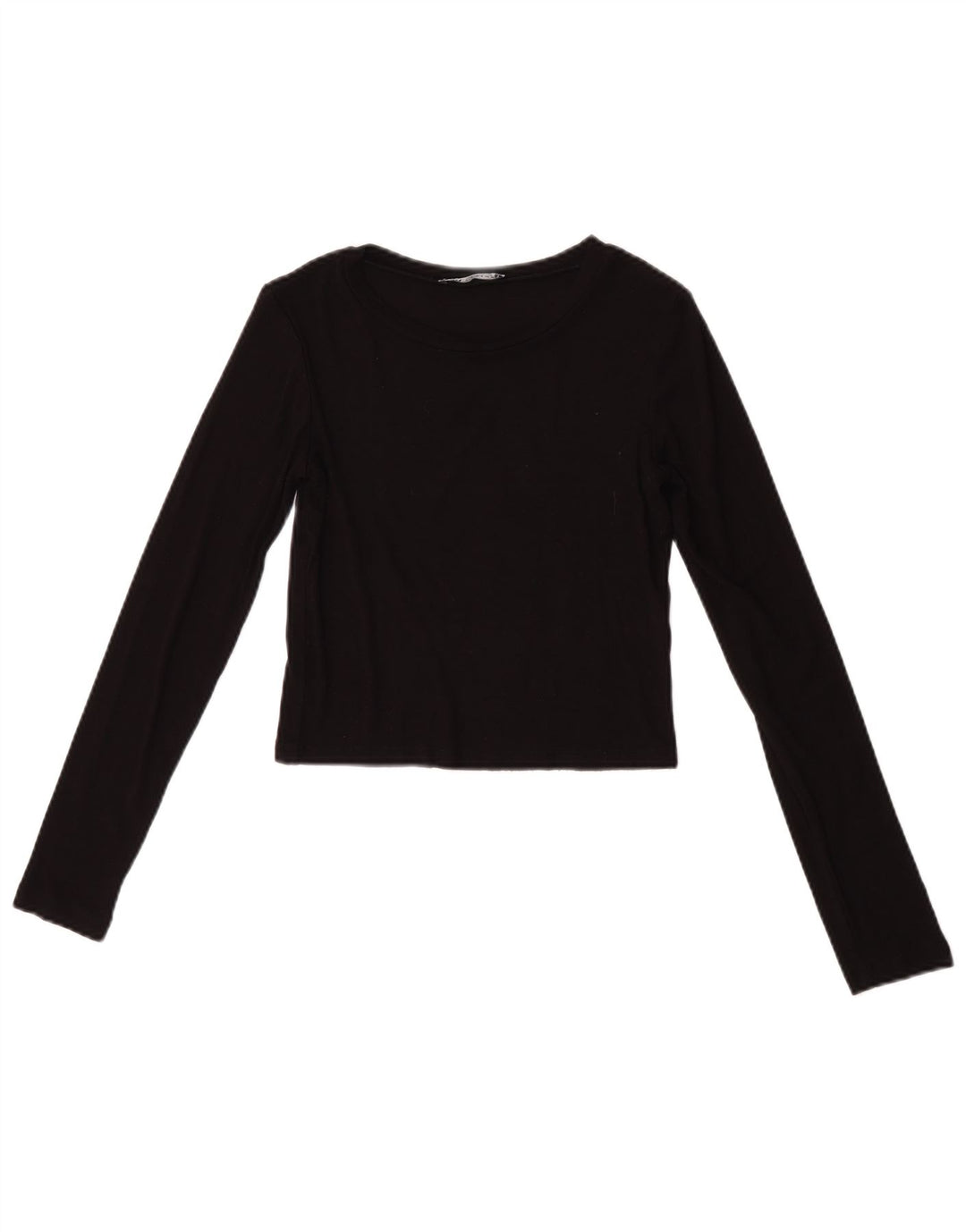 Zara Dame Crop Top Langærmet UK 8 Lille Sort