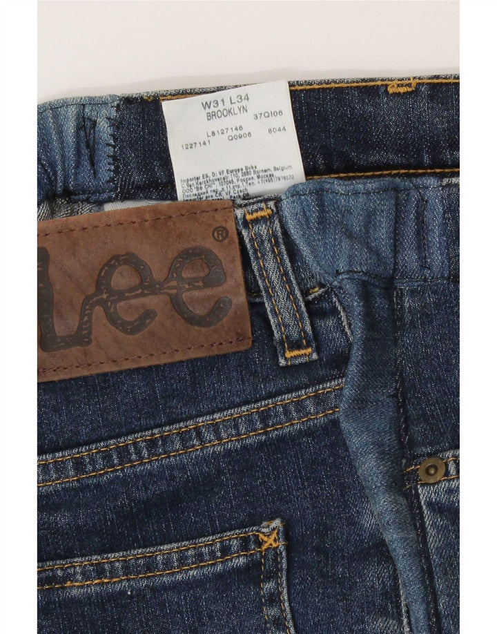 Lee Mens Brooklyn Straight Jeans W31 L28 Blå Bomuld