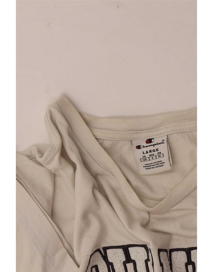 Champion Herre Grafisk T-Shirt Top Stor Hvid