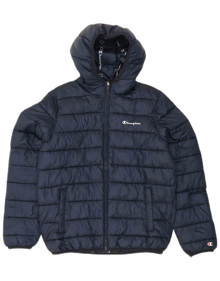Champion drenge polstret hættejakke 15-16 år 2XL marineblå polyester