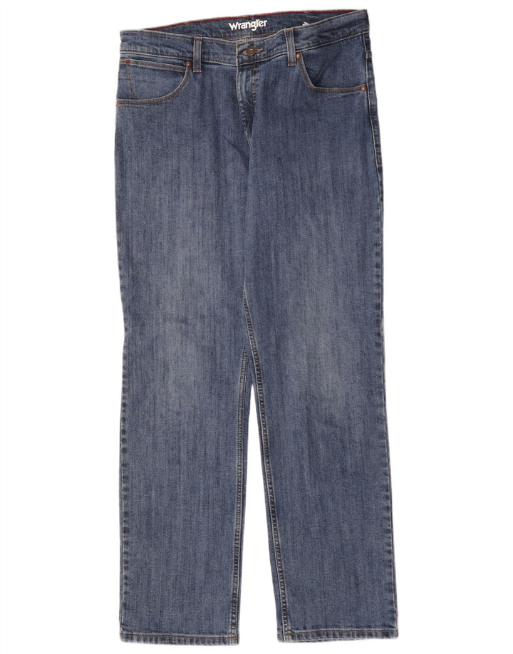 Wrangler Straight Jeans til mænd W35 L32 blå bomuld