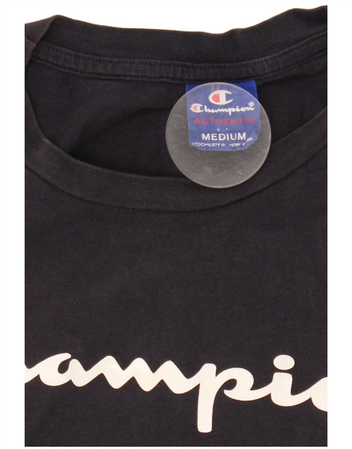 Champion Herre grafisk T-shirt Top Medium Marineblå Bomuld