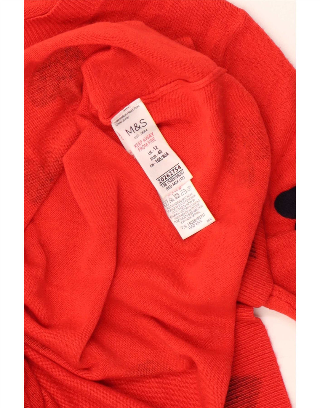 Marks & Spencer Dame Boat Neck Jumper Sweater UK 12 Medium Red