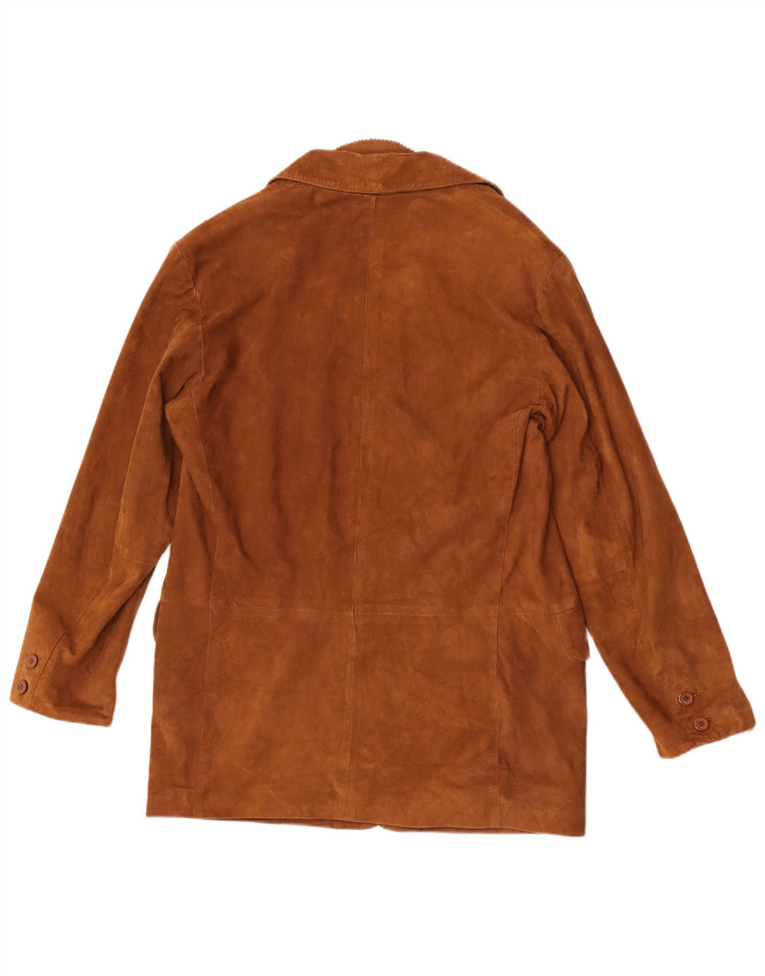 Vintage herre 3 knap ruskind blazerjakke IT 48 medium brunt læder