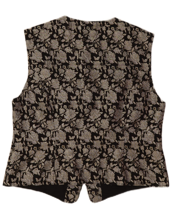Tru Womens Crop Top EU 48 Large Black Floral Polyamid