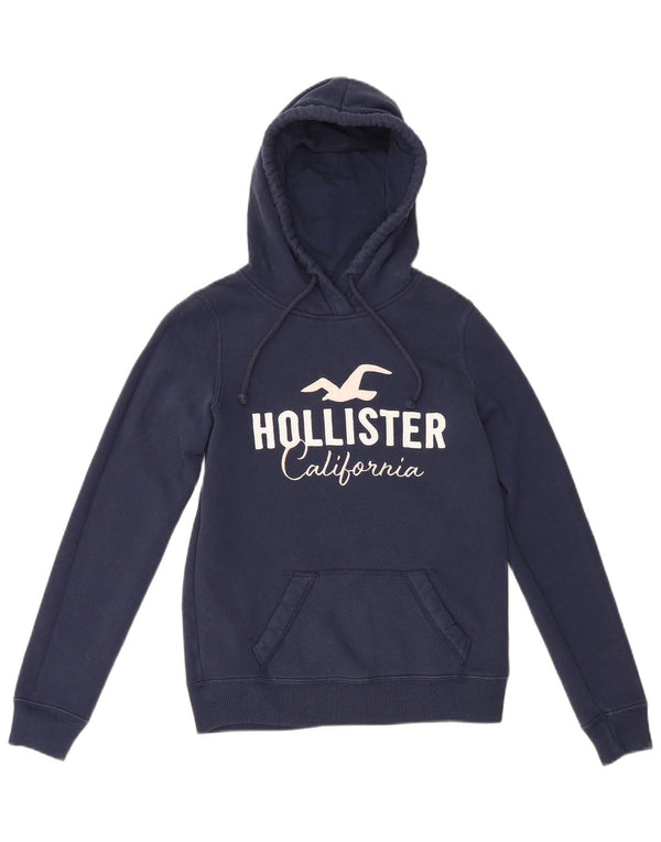 Hollister grafisk hættetrøje til kvinder UK 6 XS marineblå bomuld