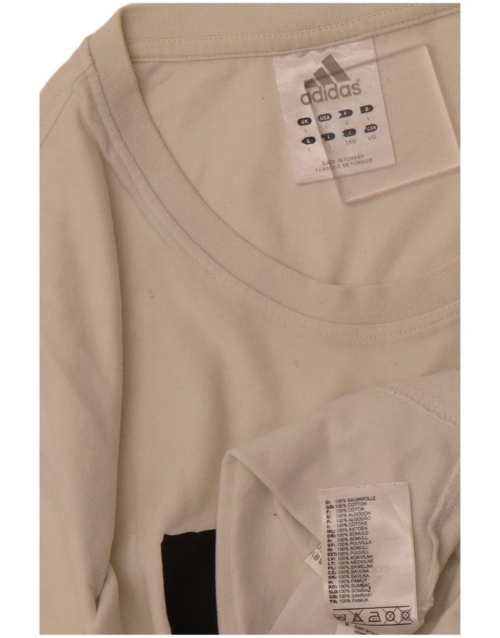 ADIDAS Grafisk T-shirt top til mænd Stor hvid bomuld