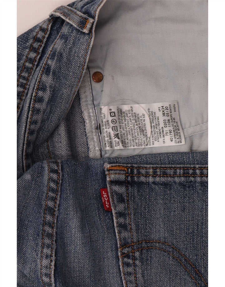 Levi's herre cropped straight jeans W38 L26 blå bomuld