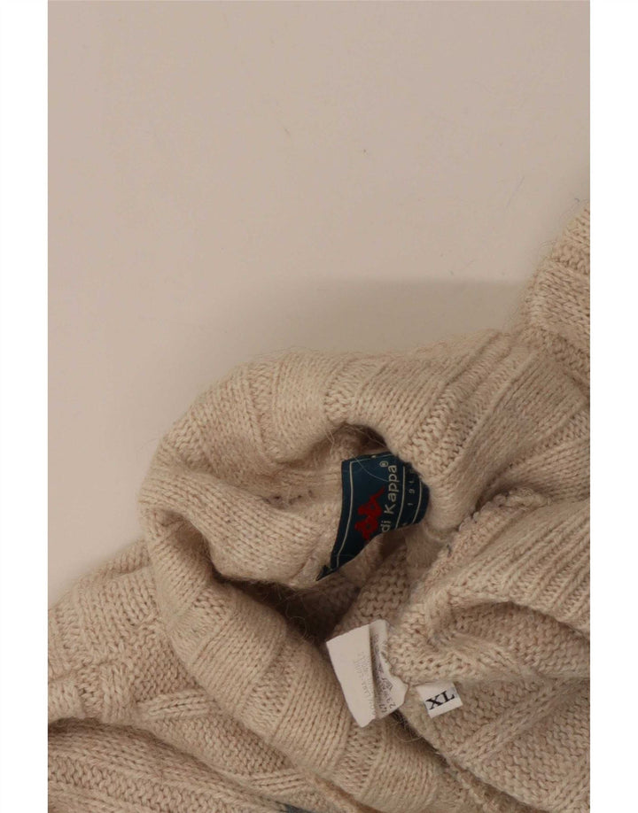 Kappa Herre Rullehalstrøje XL Beige Colourblock Uld