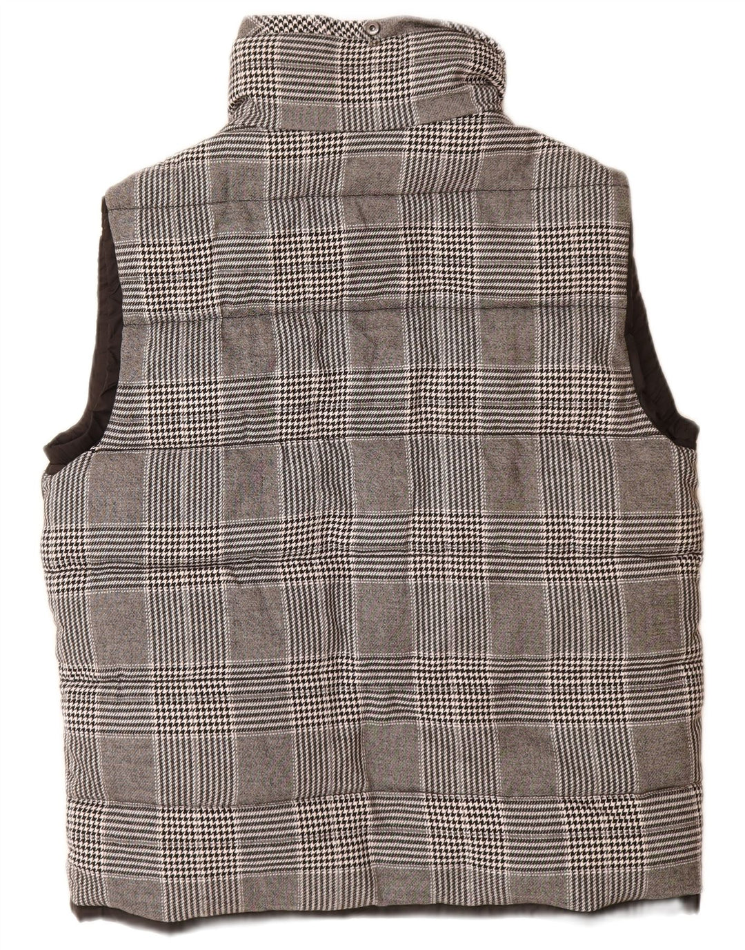 Zara Herre Polstret Gilet UK 42 XL Grå ternet polyester