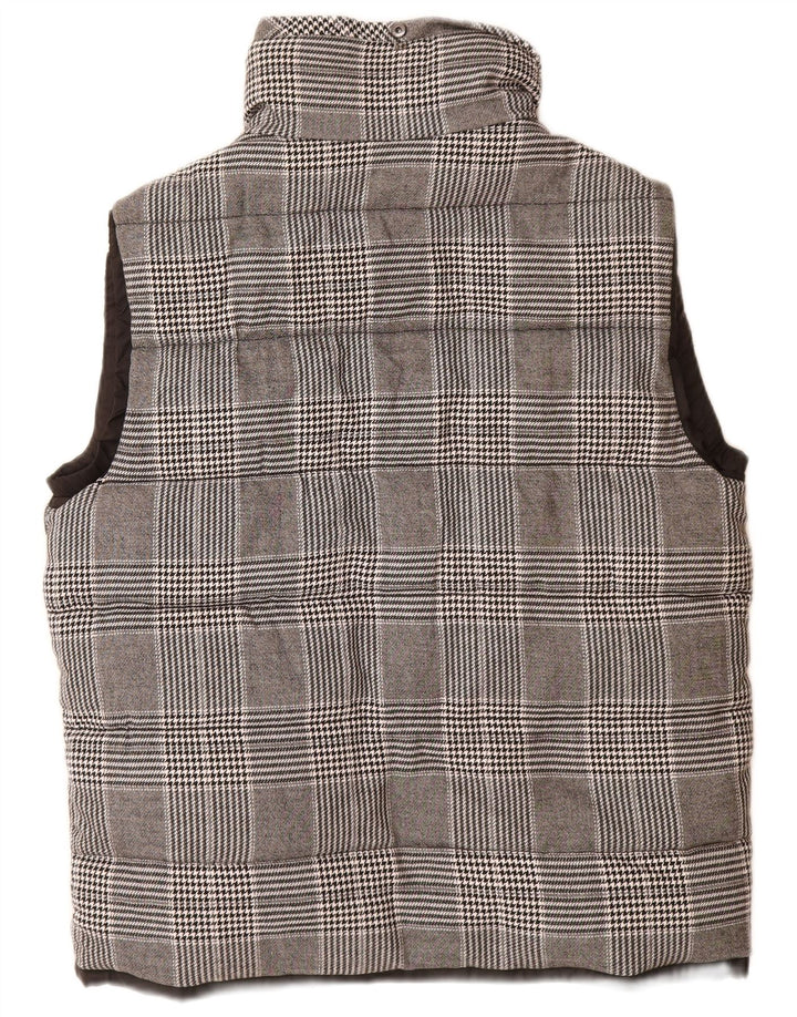 Zara Herre Polstret Gilet UK 42 XL Grå ternet polyester