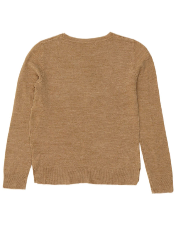 Marks & Spencer Dame Boat Neck Jumper Sweater UK 8 Small Beige Acryl