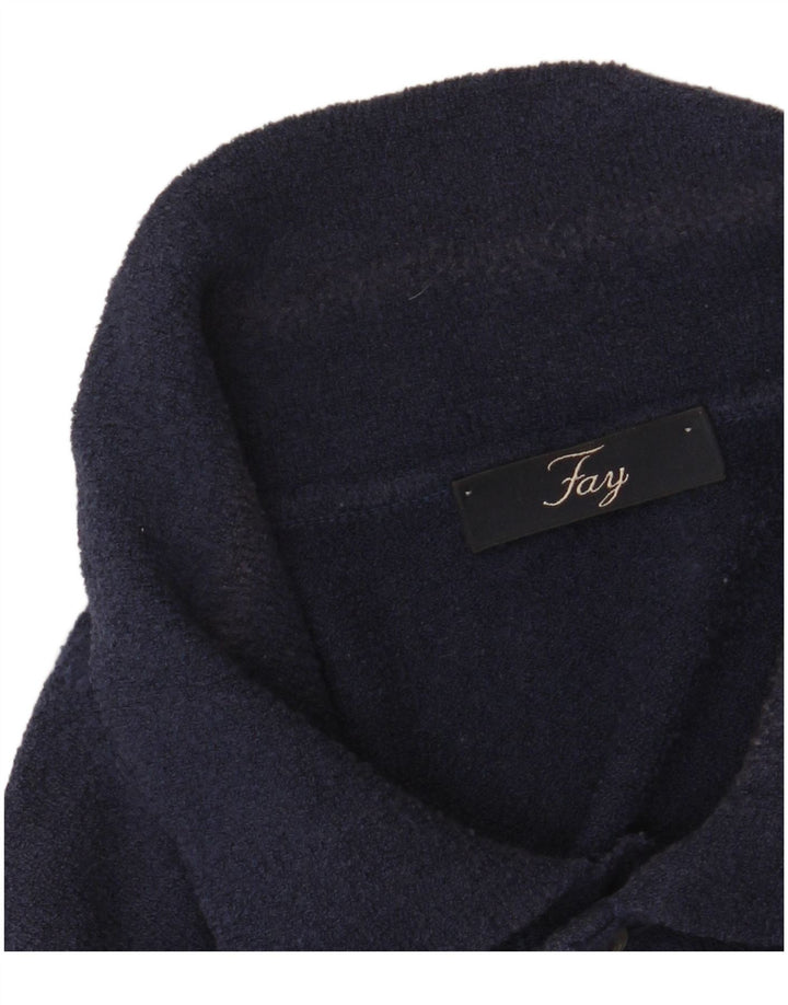 Fay Herre Polo Shirt IT 48 Medium Navy Blue Colourblock