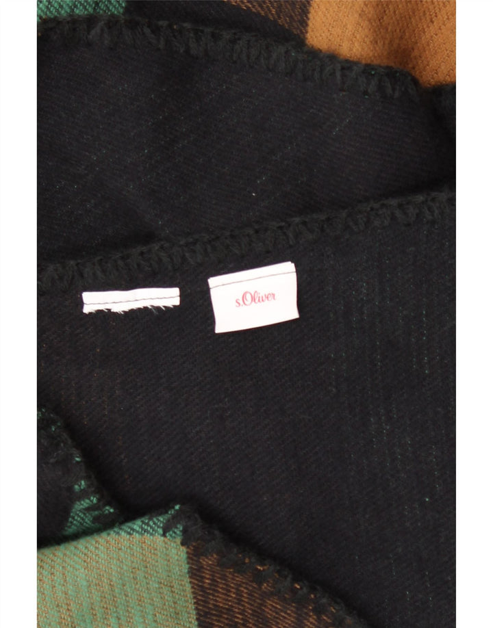 S.OLIVER Womens Asymetric Open Poncho Coat One Size Multicoloured Gingham