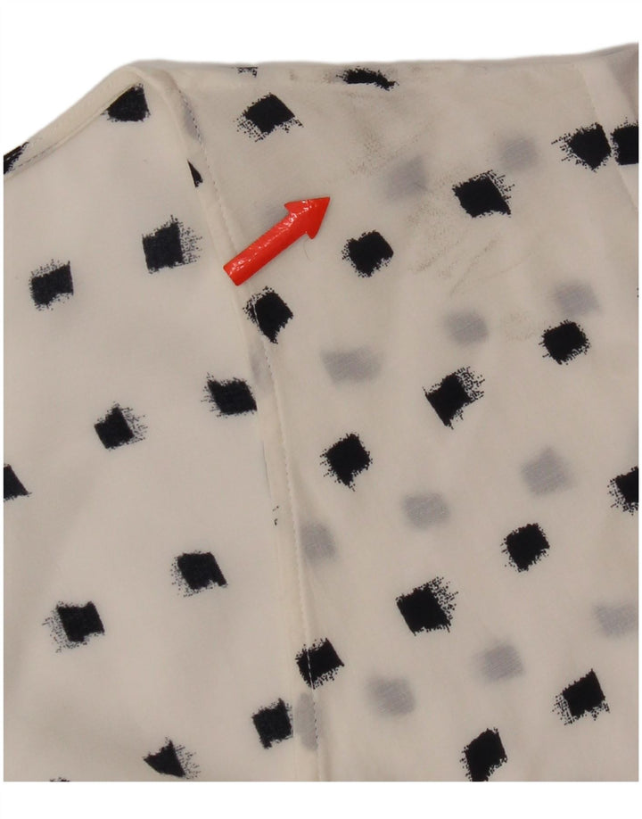 Massimo Dutti Dame Langærmet Bluse Top EU 36 XS Hvid Plettet