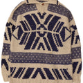 Vintage Herre Polo Neck Jumper Sweater Medium Off White Geometrisk
