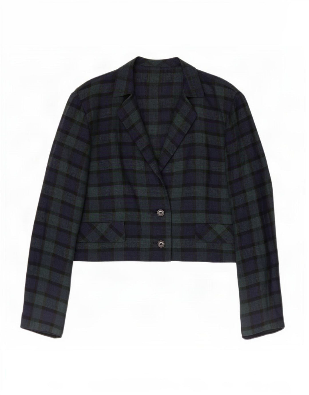 Vintage dame 2-knaps blazerjakke UK 14 Medium Green Check