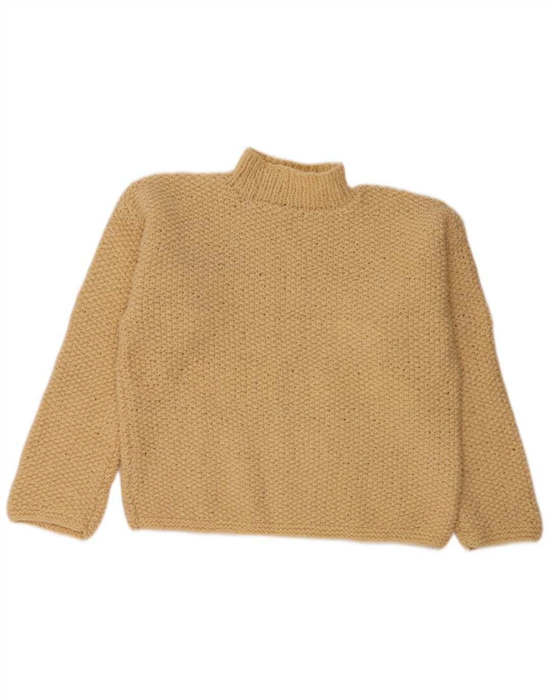 VINTAGE Dame Turtle Neck Jumper Sweater UK 16 Large Beige