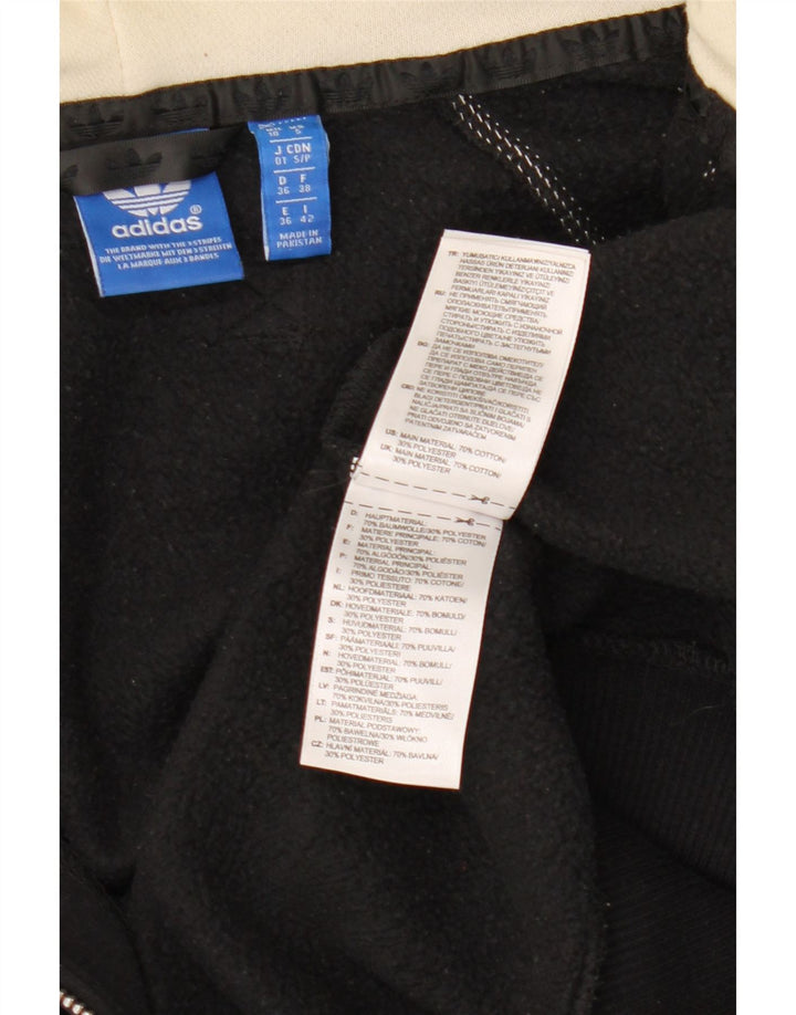 ADIDAS Grafisk hættetrøje til kvinder UK 10 Lille sort bomuld