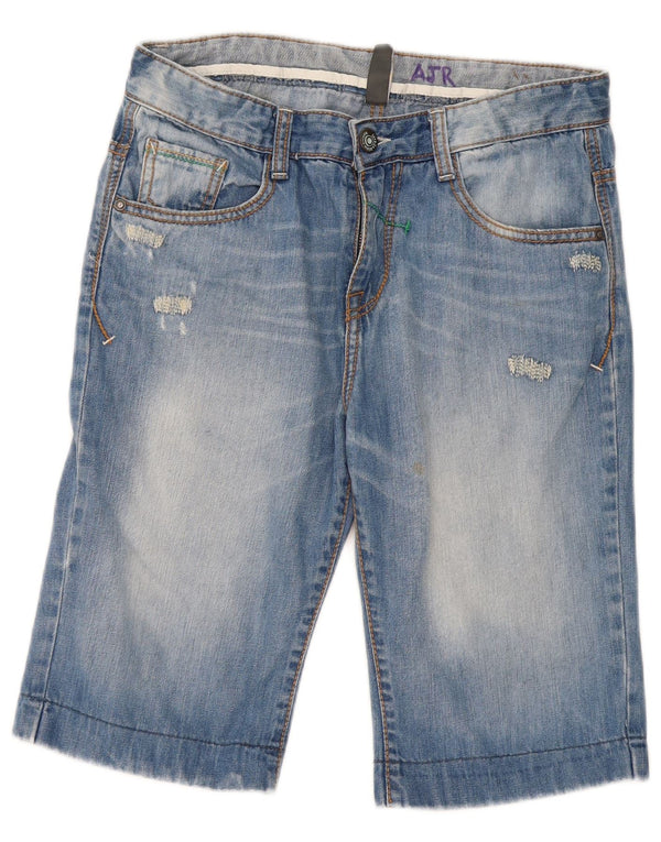 Zara Boys Distressed Denim Shorts 13-14 år W30 Blue Cotton